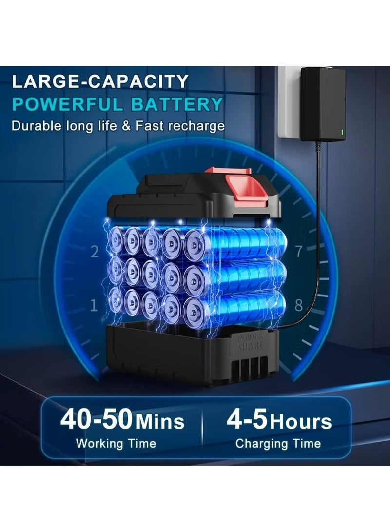ET-LIFE Cordless Portable Pressure Washer Gun - Upgrade 6-in-1 Nozzle 452PSI 10000mAh Power Car Wash Pump for Car Washing/Home/Floor - Image 4